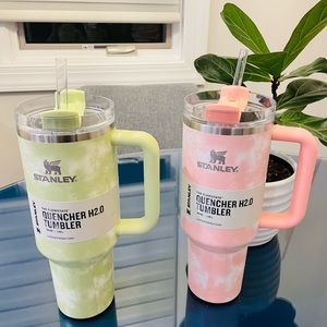 💚 2 PACK! Stanley 40 oz. Tumblers Peach Tie Dye & Citron Tie Dye